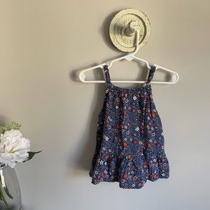 Girls red/white/blue floral tank